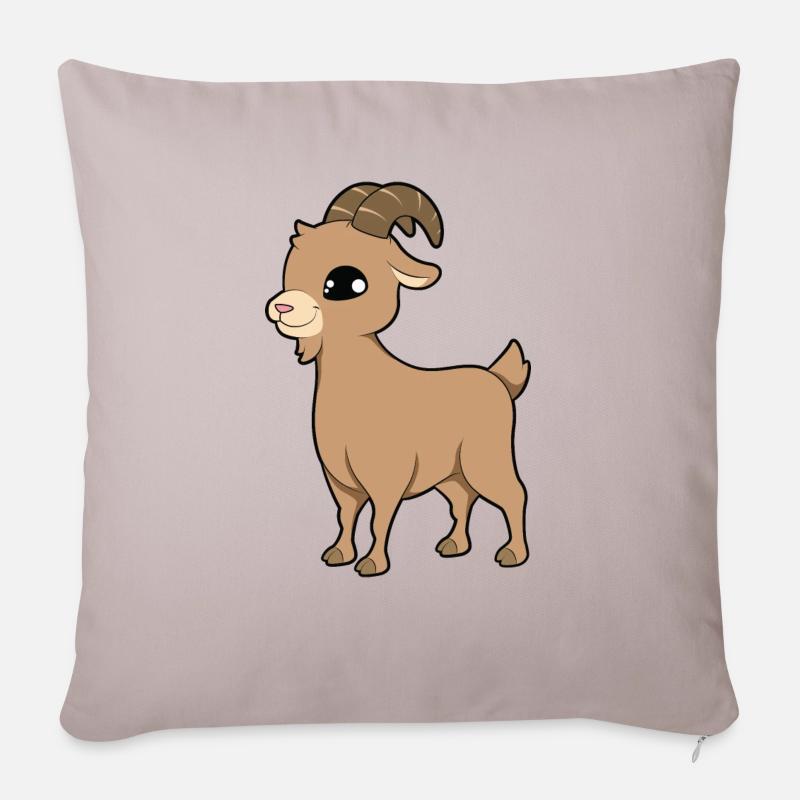 Ziege - Sofakissenbezug 45 x 45 cm - helles Taupe