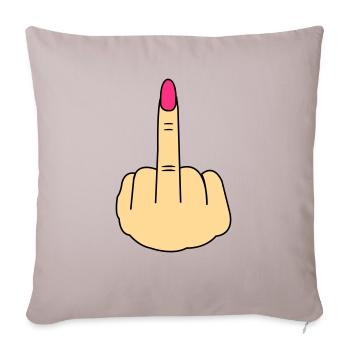 Mittelfinger Woman - Sofakissenbezug 45 x 45 cm - helles Taupe - Vorne