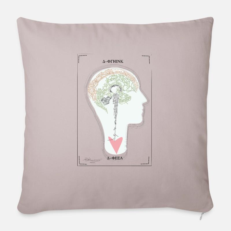 skullnbrain clear poster - Sofakissenbezug 45 x 45 cm - helles Taupe