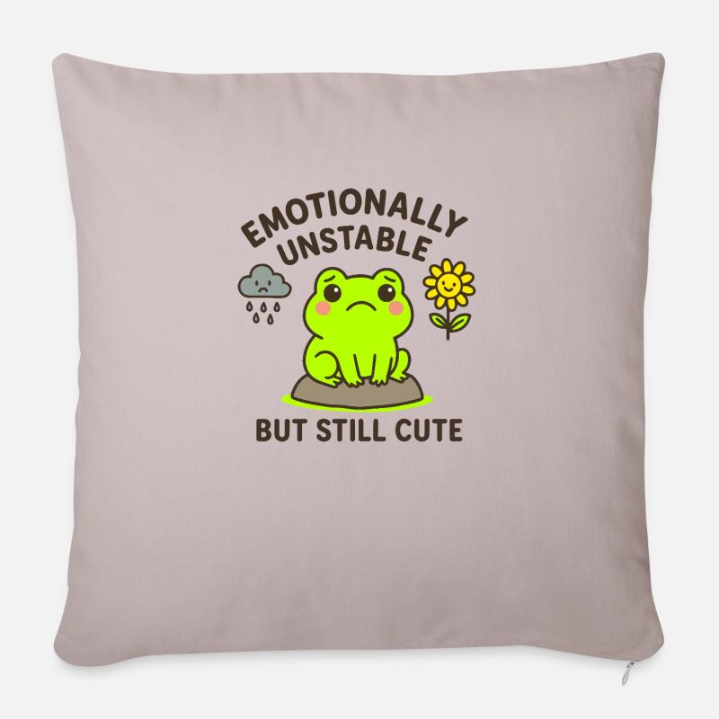 emotionally unstable - but still cute - Sofakissenbezug 45 x 45 cm - helles Taupe