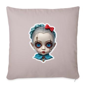 Halloween gruselige Puppe - Sofakissenbezug 45 x 45 cm - helles Taupe - Vorne