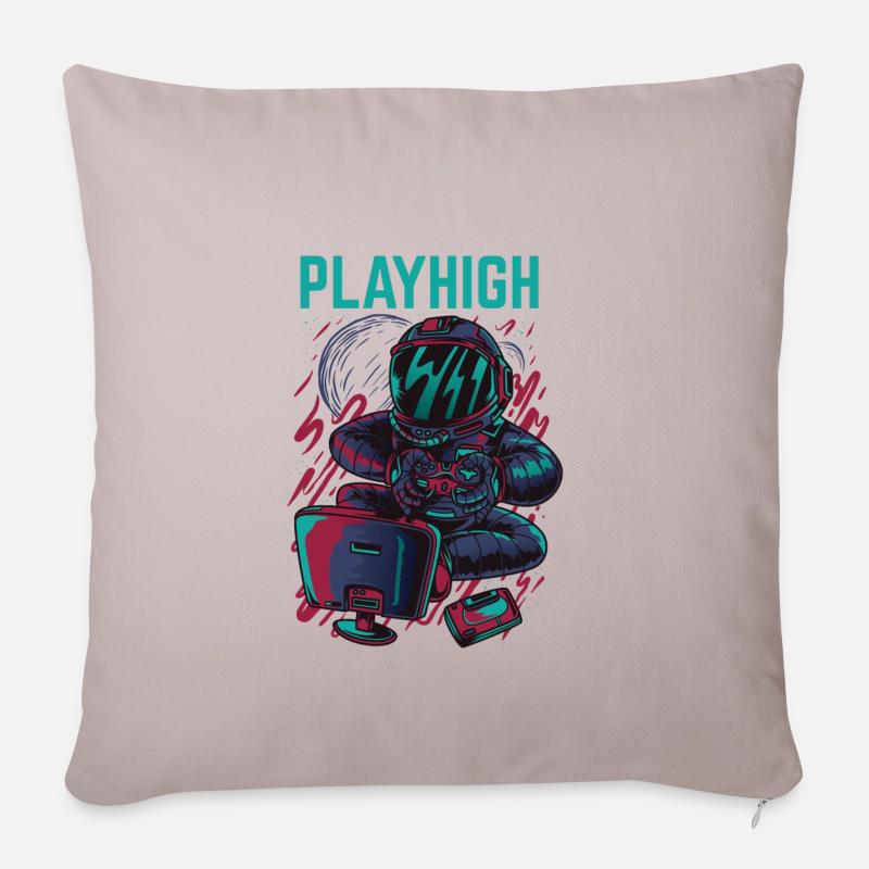 Playhigh Astronaute - Housse de coussin décorative 45 x 45 cm - taupe clair