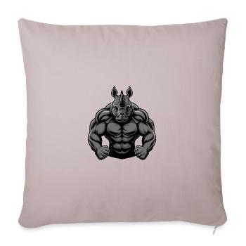 Rhino Muscles Bodybuilding - Sofa pillowcase 17,3'' x 17,3'' (45 x 45 cm) - light taupe - Front