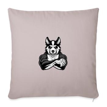 Border Collie Dog Muscles Bodybuilding - Sofa pillowcase 17,3'' x 17,3'' (45 x 45 cm) - light taupe - Front