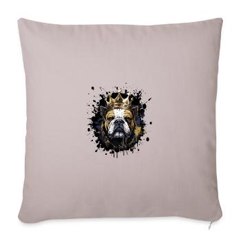 Bulldog Dog Head Portrait Crown - Sofa pillowcase 17,3'' x 17,3'' (45 x 45 cm) - light taupe - Front