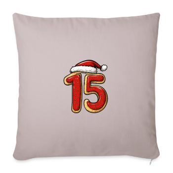 15 Numéro Noël - Housse de coussin décorative 45 x 45 cm - taupe clair - Devant