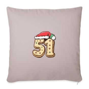 51 Zahl Weihnachten - Sofakissenbezug 45 x 45 cm - helles Taupe - Vorne