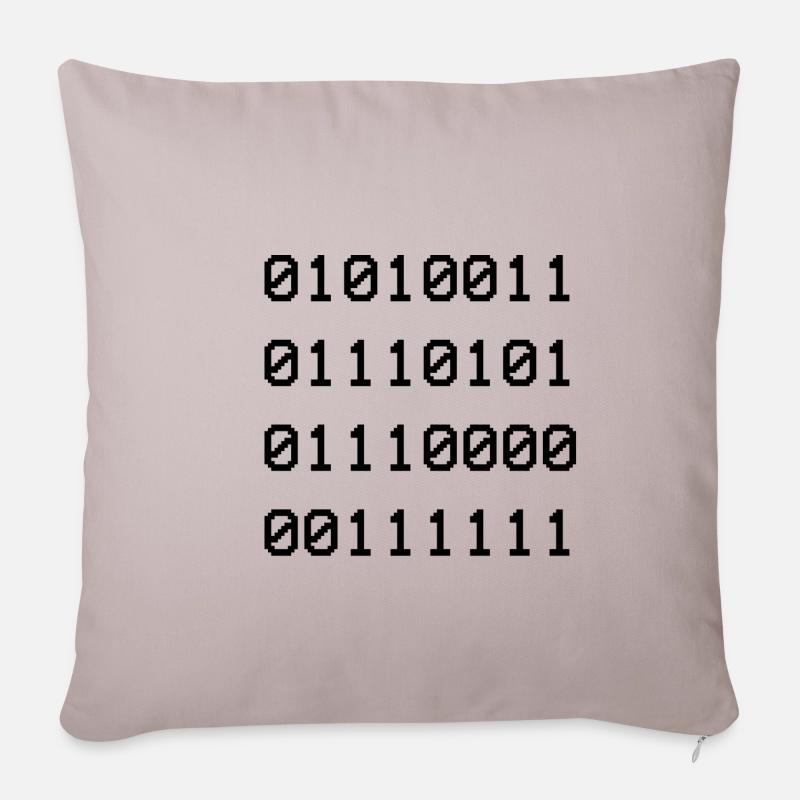 Sup Binary funny Shirt for Nerds - Sofakissenbezug 45 x 45 cm - helles Taupe