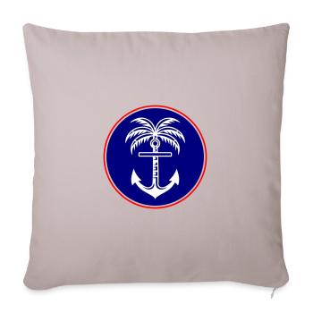 Palm Tree Anchor Icon - Sofa pillowcase 17,3'' x 17,3'' (45 x 45 cm) - light taupe - Front