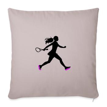 Icône du joueur de tennis - Housse de coussin décorative 45 x 45 cm - taupe clair - Devant