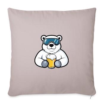 Bière de ski Polar Bear - Housse de coussin décorative 45 x 45 cm - taupe clair - Devant