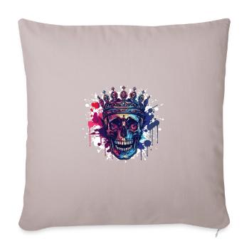 Couronne de crâne de roi - Housse de coussin décorative 45 x 45 cm - taupe clair - Devant
