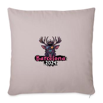 Barcelone 2024 Cerf - Housse de coussin décorative 45 x 45 cm - taupe clair - Devant