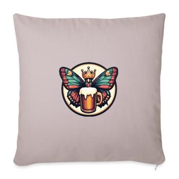 Bande dessinée de bière papillon - Housse de coussin décorative 45 x 45 cm - taupe clair - Devant