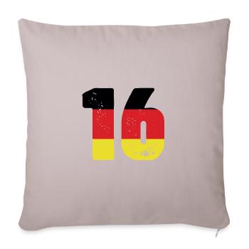 16 Numéro Jersey Allemagne - Housse de coussin décorative 45 x 45 cm - taupe clair - Devant