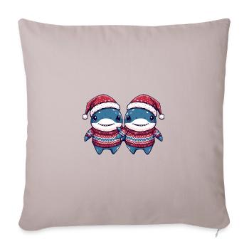 Shark Christmas Team - Sofa pillowcase 17,3'' x 17,3'' (45 x 45 cm) - light taupe - Front