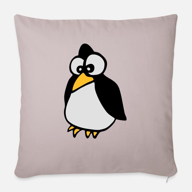 pingouin - Housse de coussin décorative 45 x 45 cm - taupe clair