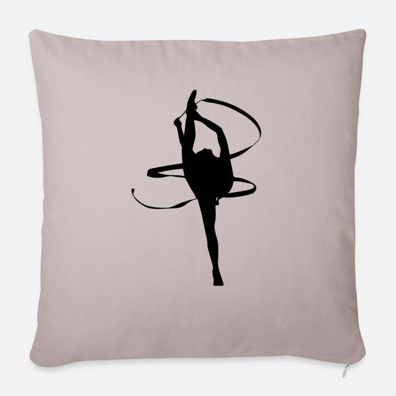 Rhythmische Sportgymnastik - Sofakissenbezug 45 x 45 cm - helles Taupe