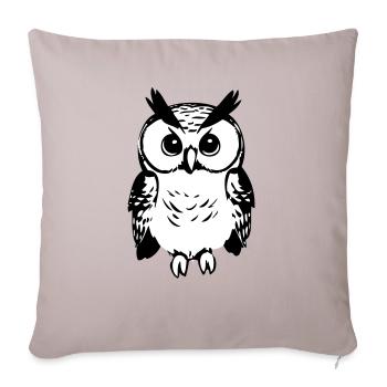 Cute owl - Sofa pillowcase 17,3'' x 17,3'' (45 x 45 cm) - light taupe - Front