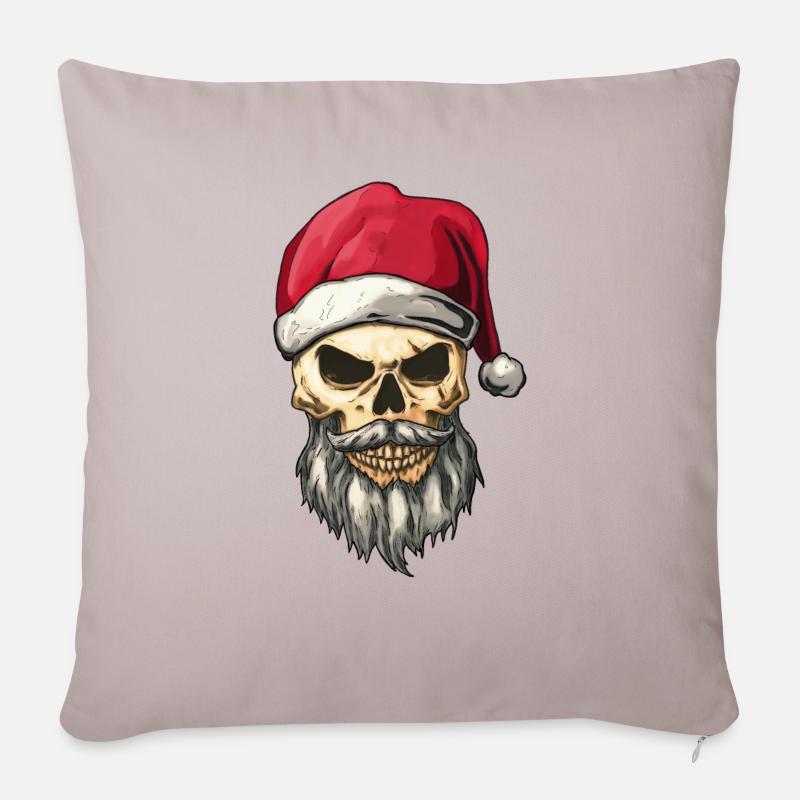 Crâne de Crismas - Housse de coussin décorative 45 x 45 cm - taupe clair