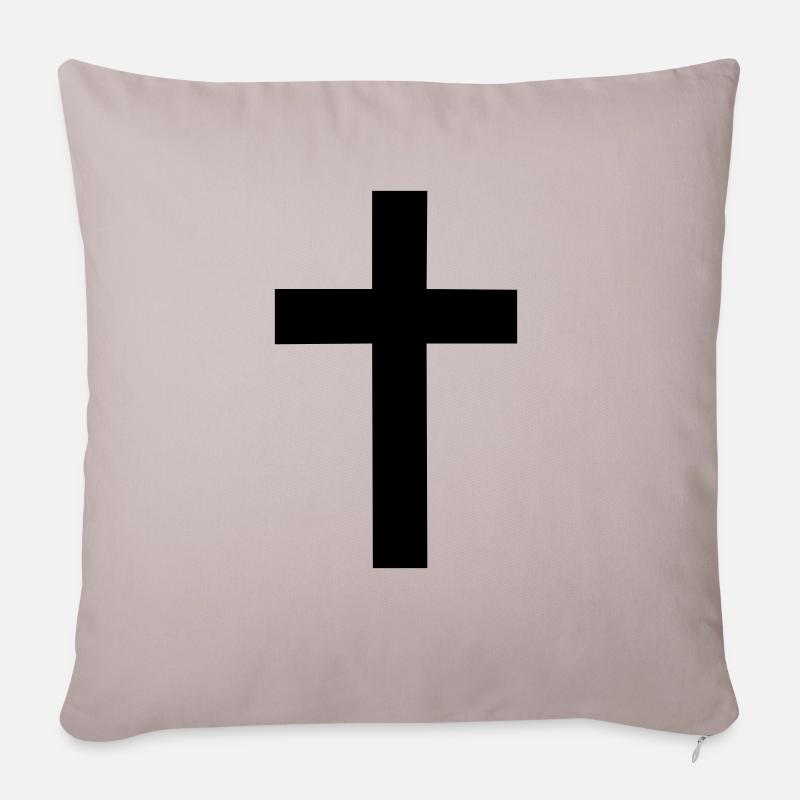 Kreuz - Sofakissenbezug 45 x 45 cm - helles Taupe
