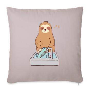Cute Sloth Dishwashing Sleeping Tired Lazy - Sofa pillowcase 17,3'' x 17,3'' (45 x 45 cm) - light taupe - Front