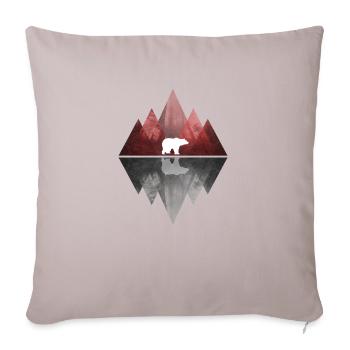 Ours Abstrait Géométrie Nature Montagnes - Housse de coussin décorative 45 x 45 cm - taupe clair - Devant