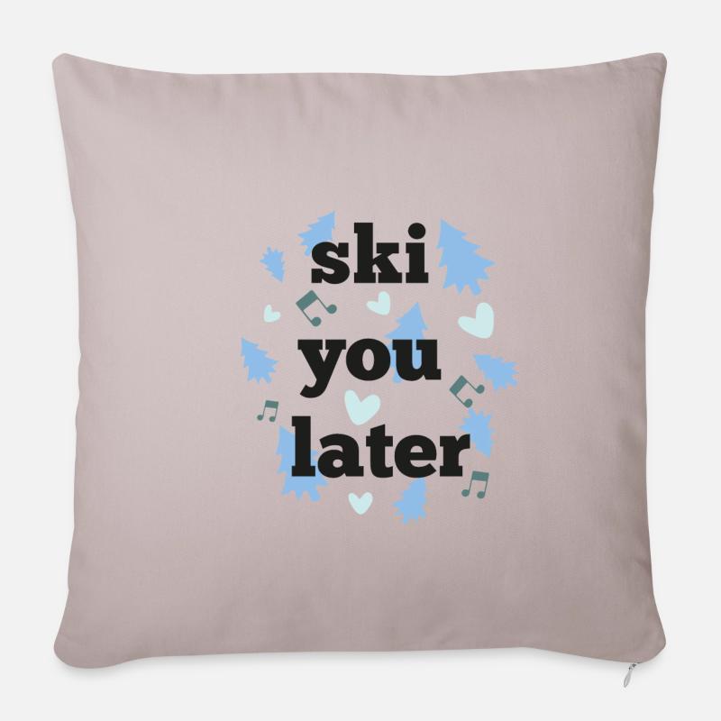 Ski dich später - Sofakissenbezug 45 x 45 cm - helles Taupe