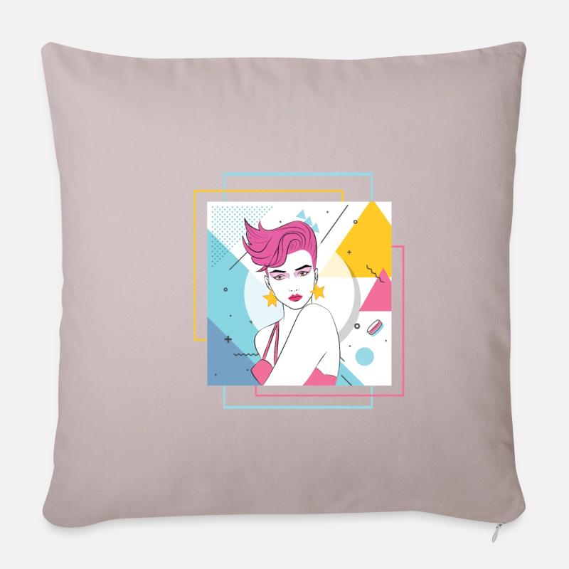 Back to the 80s - Sofakissenbezug 45 x 45 cm - helles Taupe