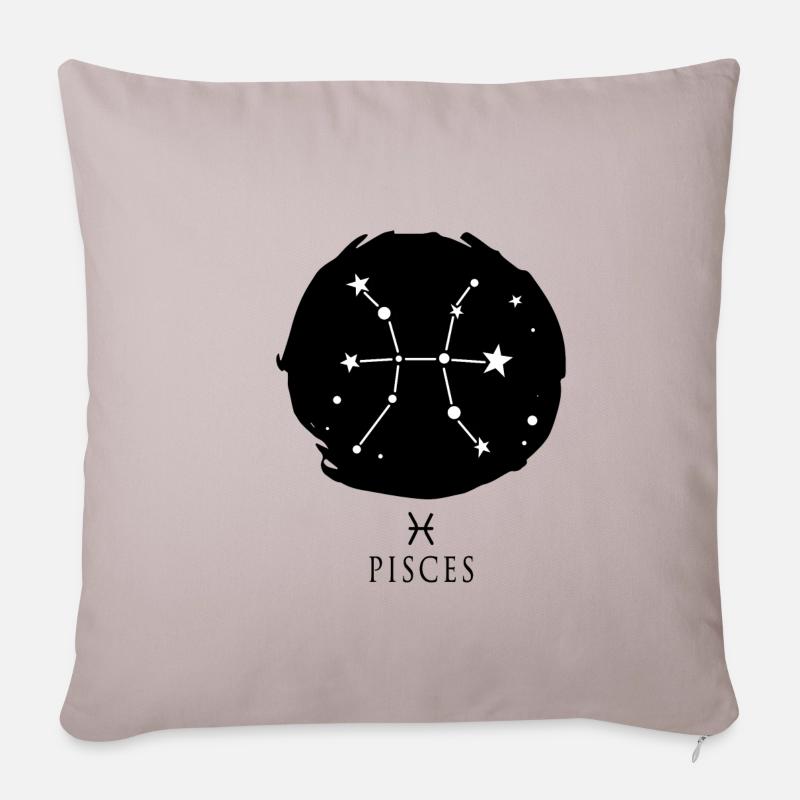 Astrologie Fisch Pisces Sternzeichen Sternbild - Sofakissenbezug 45 x 45 cm - helles Taupe