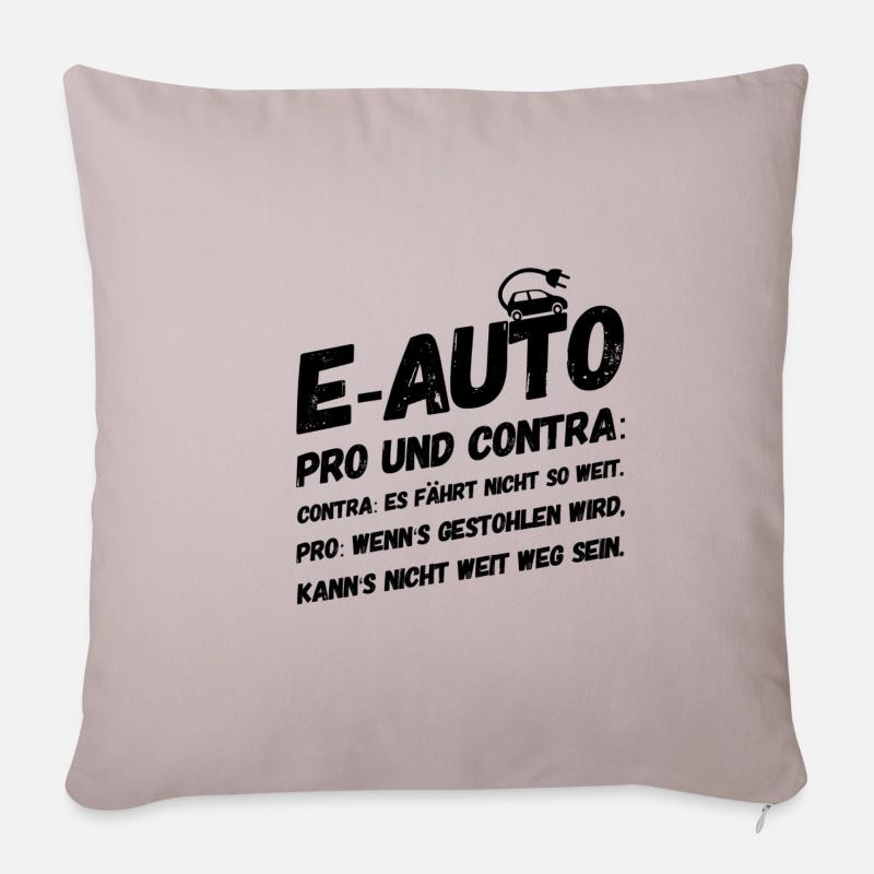 Lustige Sprüche E-Auto Elektro Klima - Sofakissenbezug 45 x 45 cm - helles Taupe