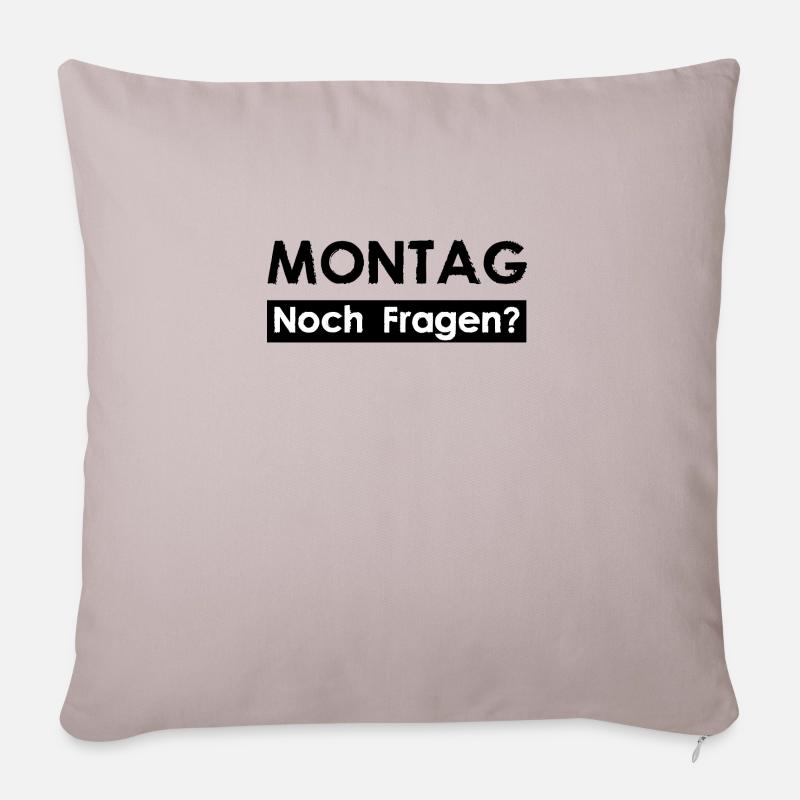 MONTAG - Noch Fragen? - Sofakissenbezug 45 x 45 cm - helles Taupe