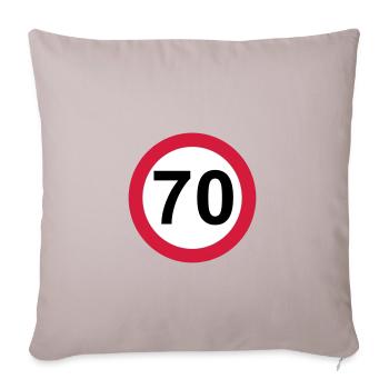70 Geburtstag - Sofakissenbezug 45 x 45 cm - helles Taupe - Vorne