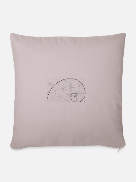 Blume des Lebens plus Fibonacci - Sofakissenbezug 45 x 45 cm - helles Taupe