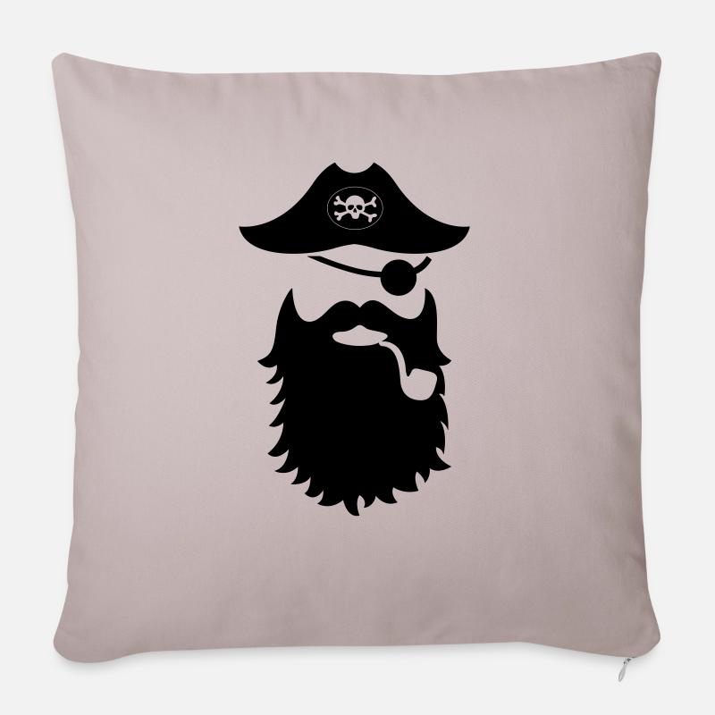 piraten moustache - Sofakissenbezug 45 x 45 cm - helles Taupe