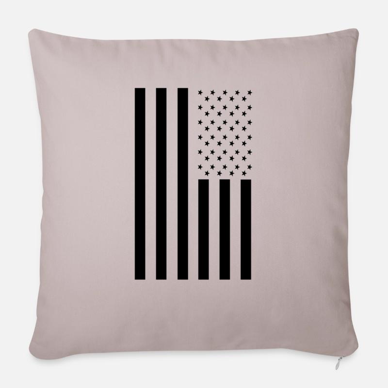 Noirci drapeau américain inspiré - Housse de coussin décorative 45 x 45 cm - taupe clair
