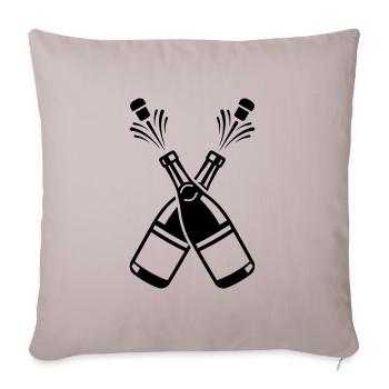 flaschen - Sofakissenbezug 45 x 45 cm - helles Taupe - Vorne
