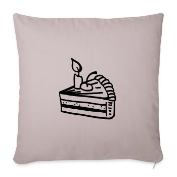 Pie cake / birthday - gift - Sofa pillowcase 17,3'' x 17,3'' (45 x 45 cm) - light taupe - Front
