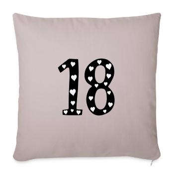 18 Birthday Heart - Sofa pillowcase 17,3'' x 17,3'' (45 x 45 cm) - light taupe - Front