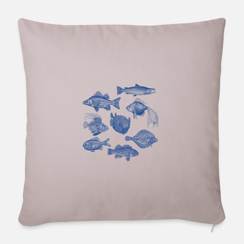 Pêche aux compliments - Housse de coussin décorative 45 x 45 cm - taupe clair