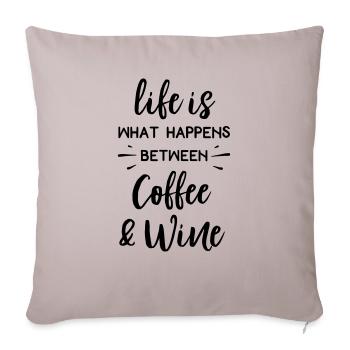 Cadeau de café caféine en direct - Housse de coussin décorative 45 x 45 cm - taupe clair - Devant