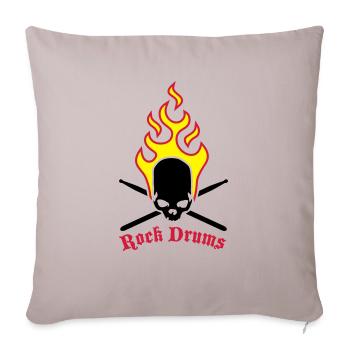 fire_skull_drumsticks_d_3c - Sofa pillowcase 17,3'' x 17,3'' (45 x 45 cm) - light taupe - Front