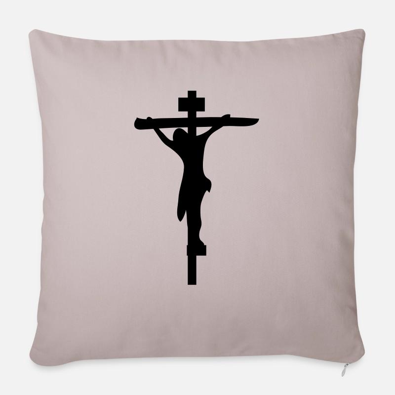 jesus - Housse de coussin décorative 45 x 45 cm - taupe clair