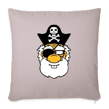 tête visage pirate capitaine marin marin marin sae - Housse de coussin décorative 45 x 45 cm - taupe clair - Devant