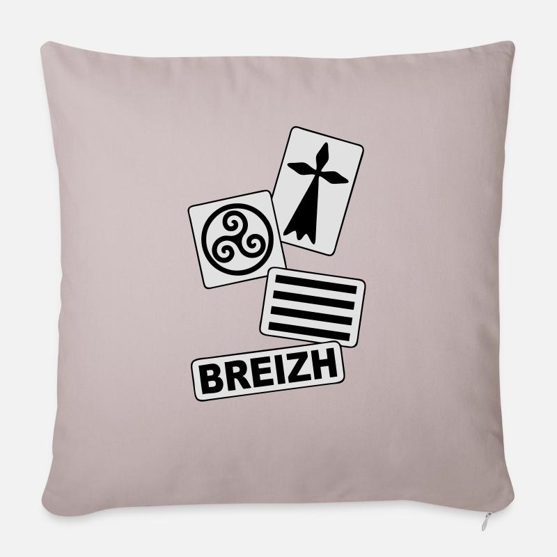 bretagne breizh 40 - Housse de coussin décorative 45 x 45 cm - taupe clair