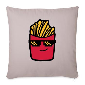 Cool Pommes Frites - Sofakissenbezug 45 x 45 cm - helles Taupe - Vorne