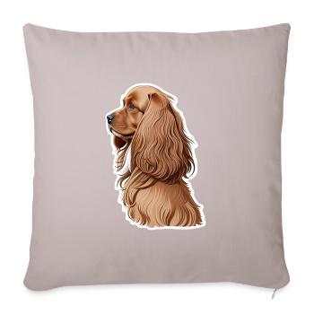 Cocker Spaniel - Housse de coussin décorative 45 x 45 cm - taupe clair - Devant