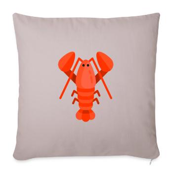 homard frais, gros, rouge - Housse de coussin décorative 45 x 45 cm - taupe clair - Devant