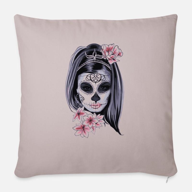 La Muerte - Sofakissenbezug 45 x 45 cm - helles Taupe