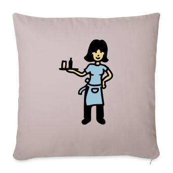 Kellnerin 3 - Sofakissenbezug 45 x 45 cm - helles Taupe - Vorne